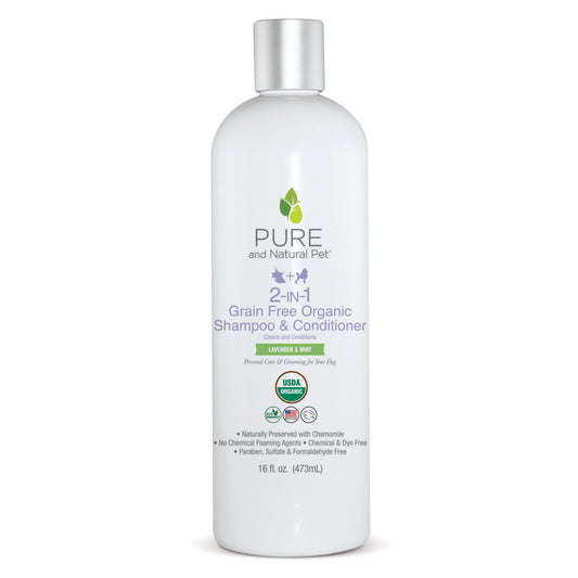 2-in-1 Grain-Free Organic Shampoo & Conditioner (Lavender & Mint) - Pure and Natural Pet