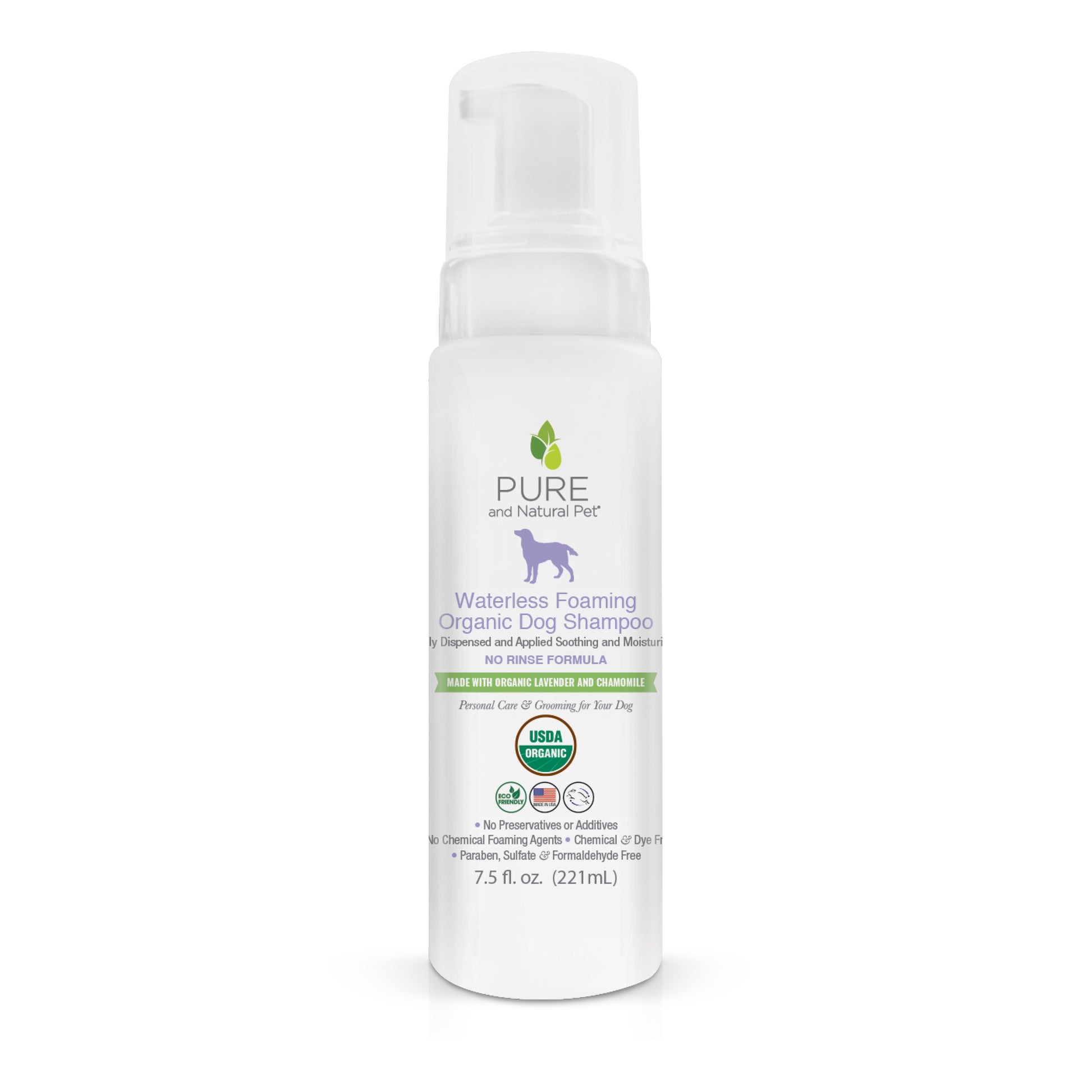 Organic Waterless Foaming Dog Shampoo - Pure and Natural Pet