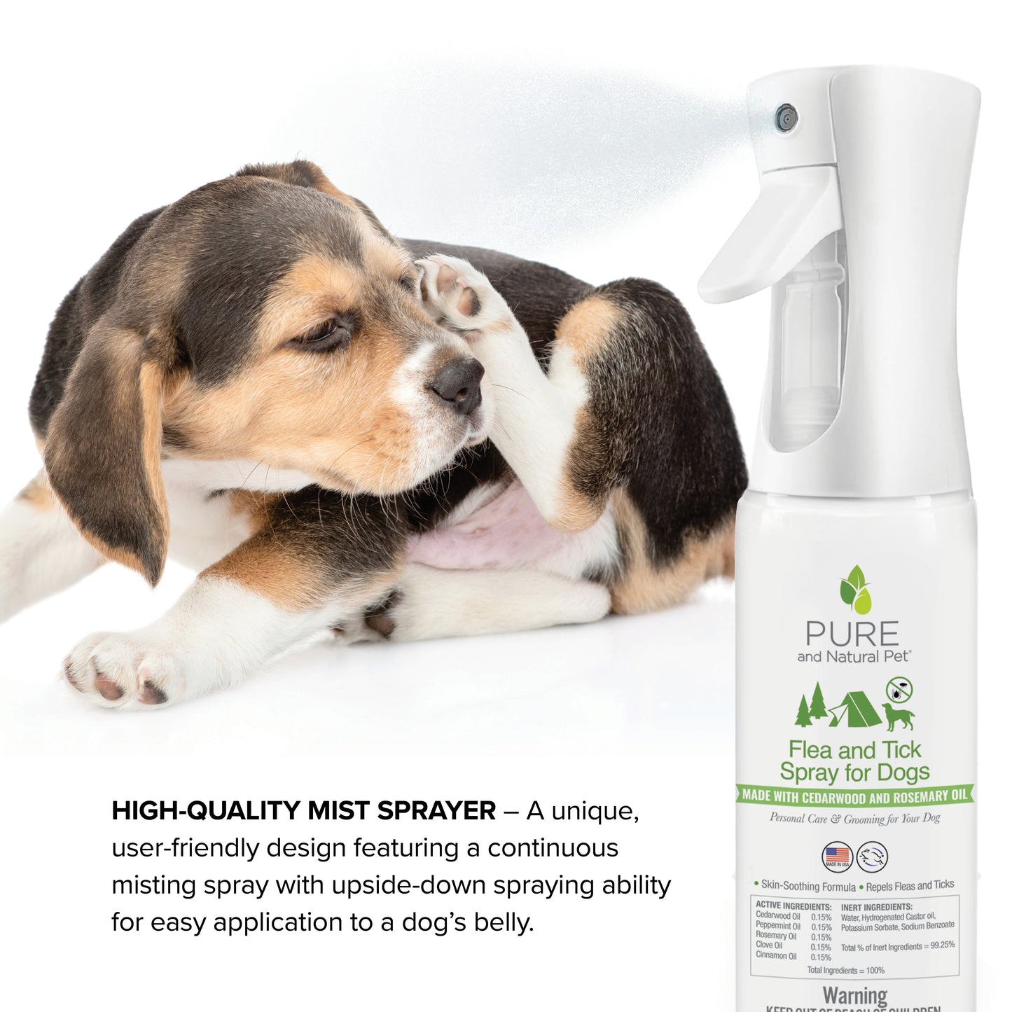 Flea and Tick Spray for Dogs - Pure and Natural Pet