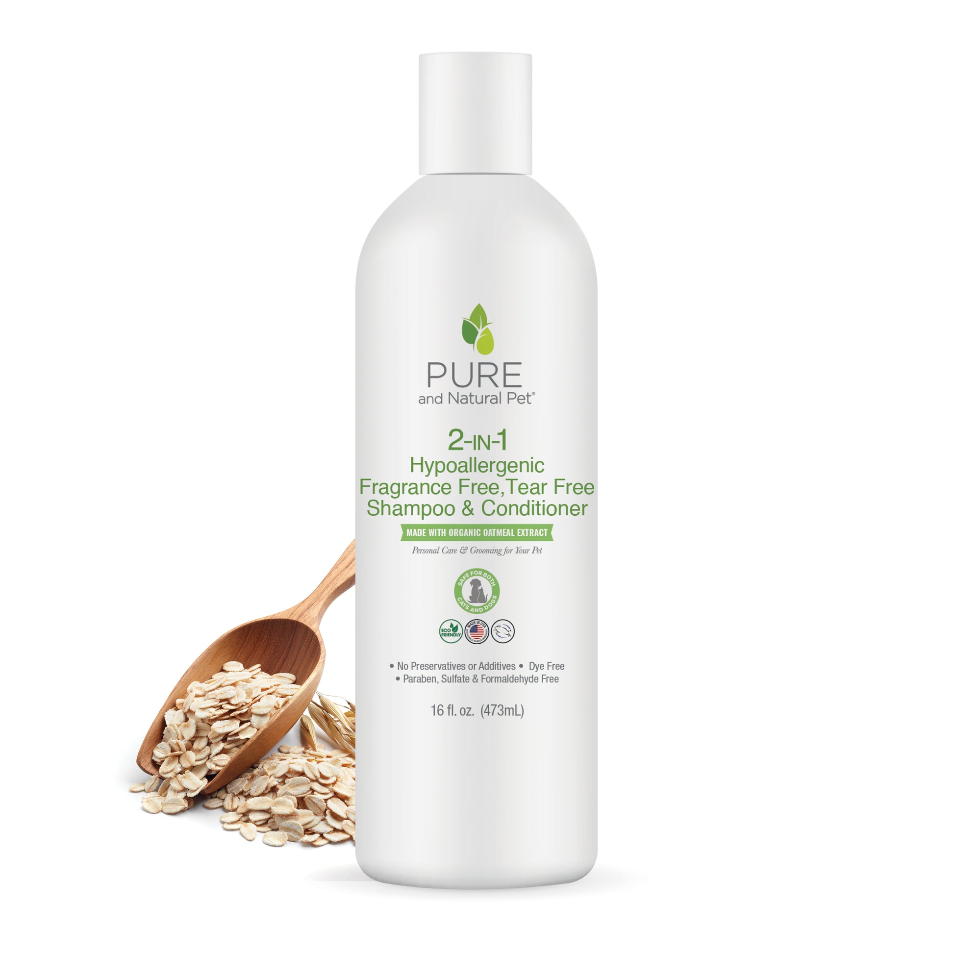 2-in-1 Hypoallergenic Fragrance Free Tear Free Shampoo & Conditioner - Pure and Natural Pet