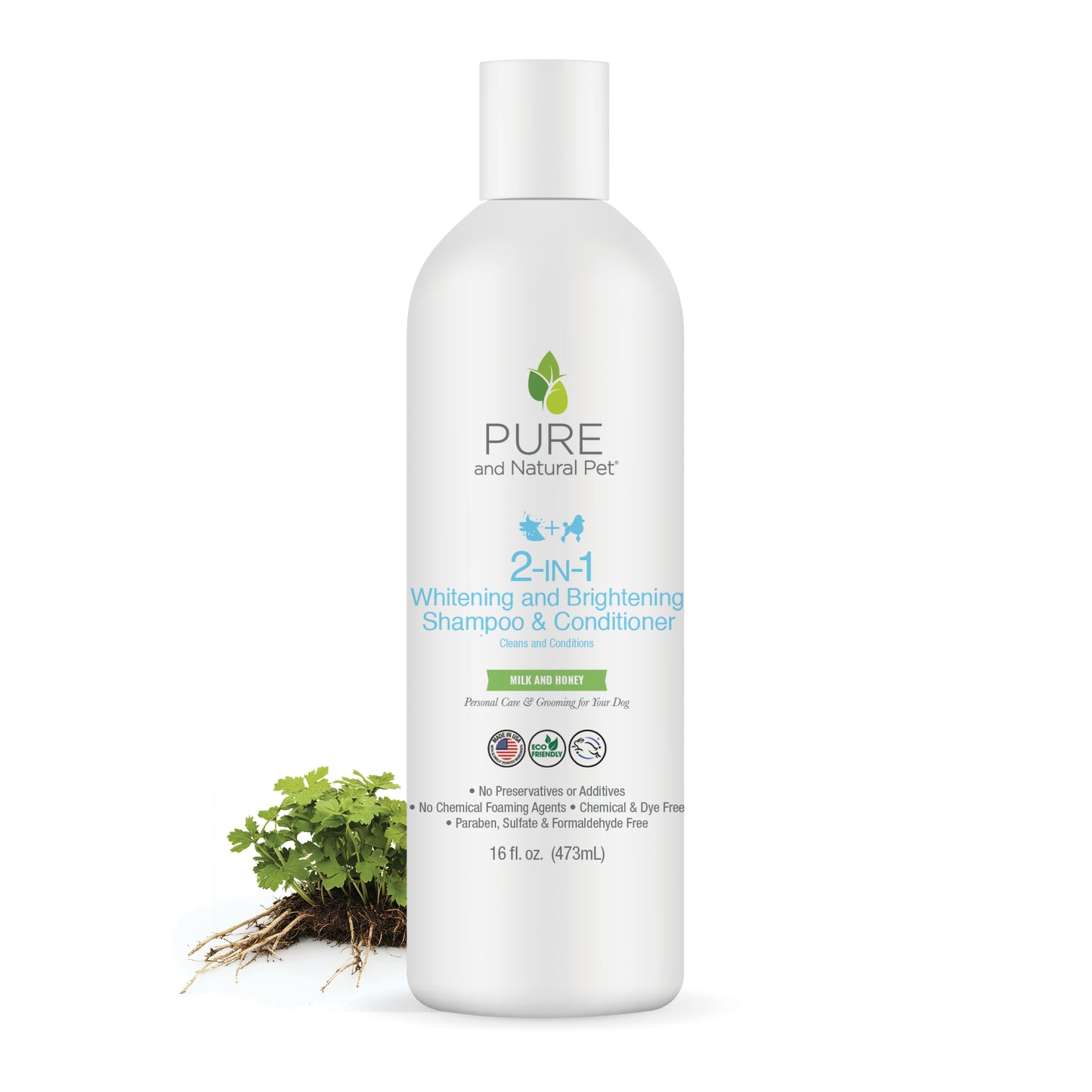 2-in-1 Whitening and Brightening Shampoo & Conditioner (Milk and Honey) - Pure and Natural Pet