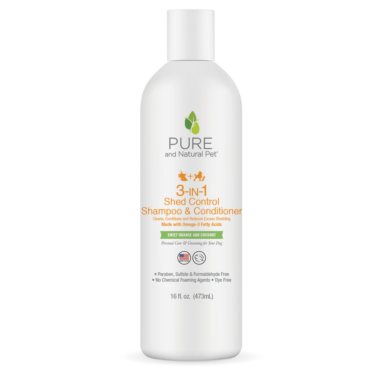 3-IN-1 Shed Control Shampoo & Conditioner (Sweet Orange & Coconut) - Pure and Natural Pet