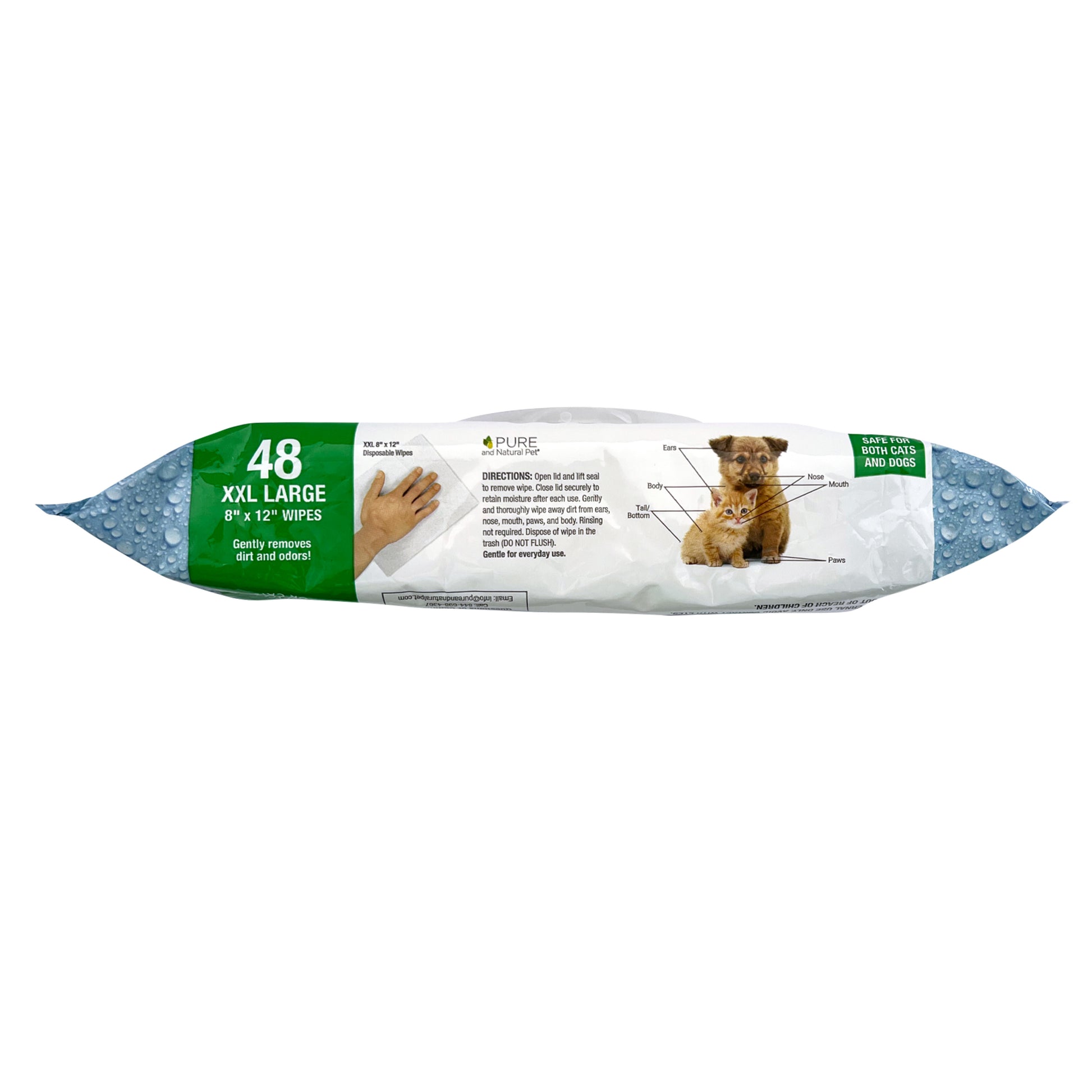 Extra Extra Large Disposable Wipes (Hypoallergenic Fragrance-Free) - Pure and Natural Pet