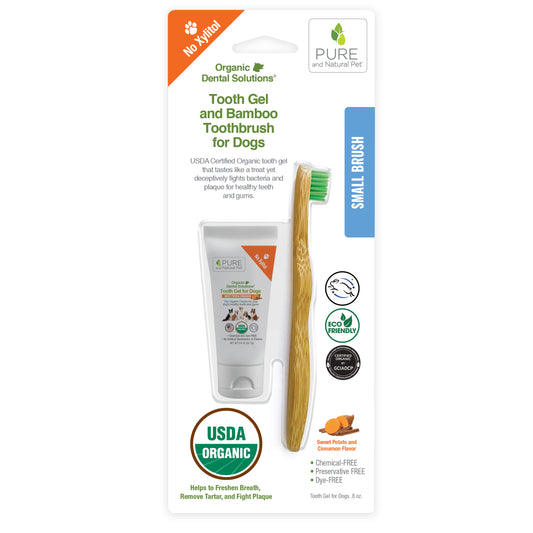 Tooth Gel and Bamboo Toothbrush for Small Dogs - Organic Dental Solutions® - Pure and Natural Pet