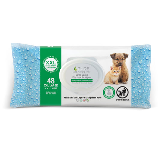 Extra Extra Large Disposable Wipes ( Hypoallergenic Fragrance-Free) - Pure and Natural Pet