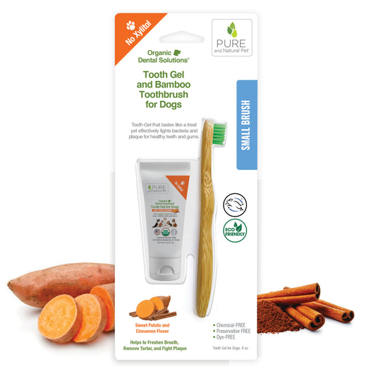 Tooth Gel and Bamboo Toothbrush for Small Dogs - Organic Dental Solutions® - Pure and Natural Pet