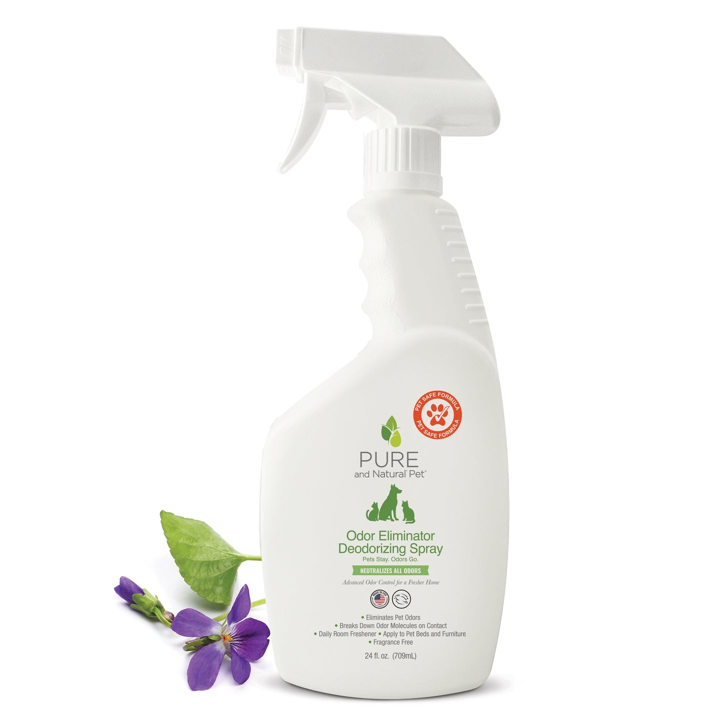 Odor Eliminator Deodorizing Spray (Fragrance Free) - Pure and Natural Pet