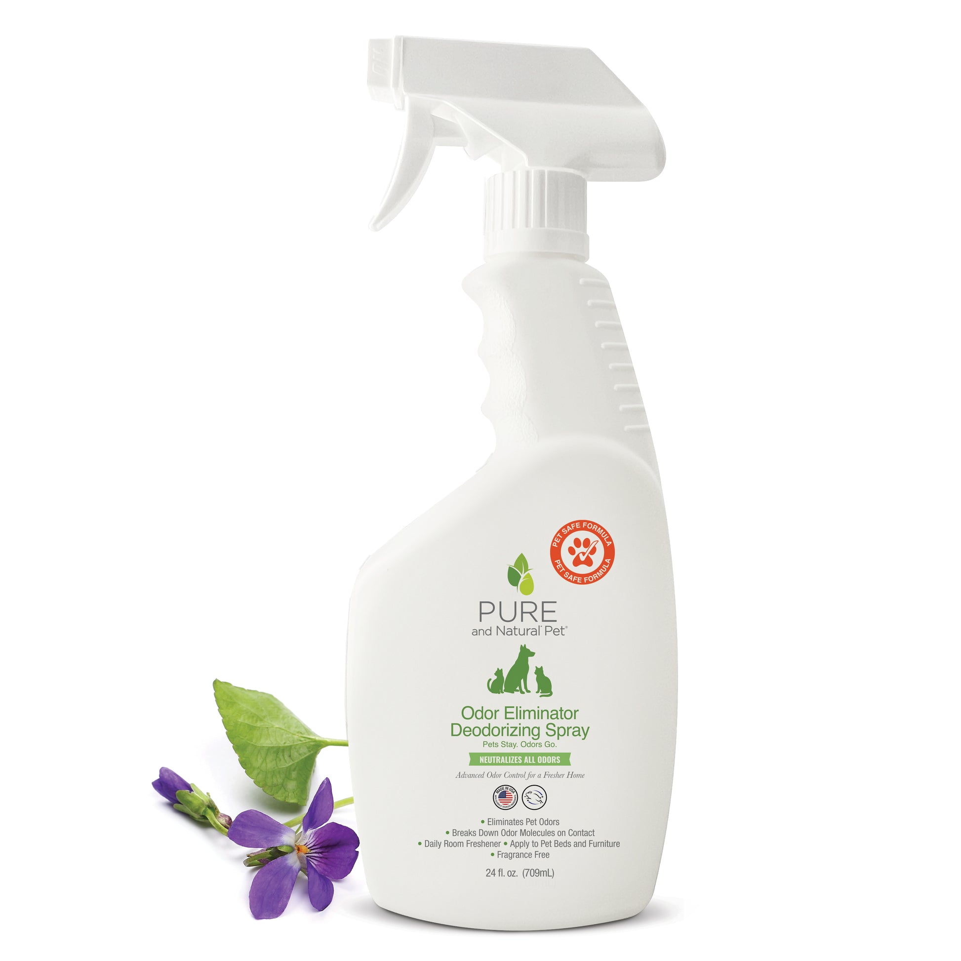 Odor Eliminator Deodorizing Spray (Fragrance Free) - Pure and Natural Pet