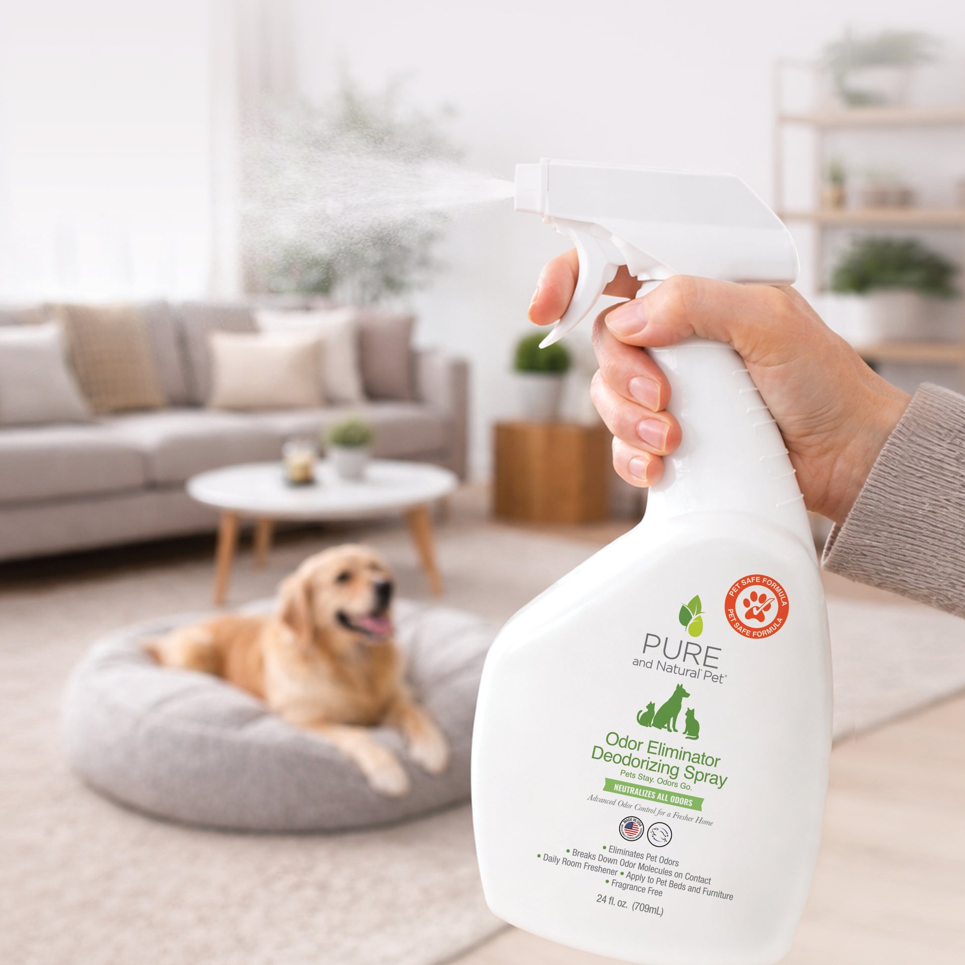 Odor Eliminator Deodorizing Spray (Fragrance Free) - Pure and Natural Pet