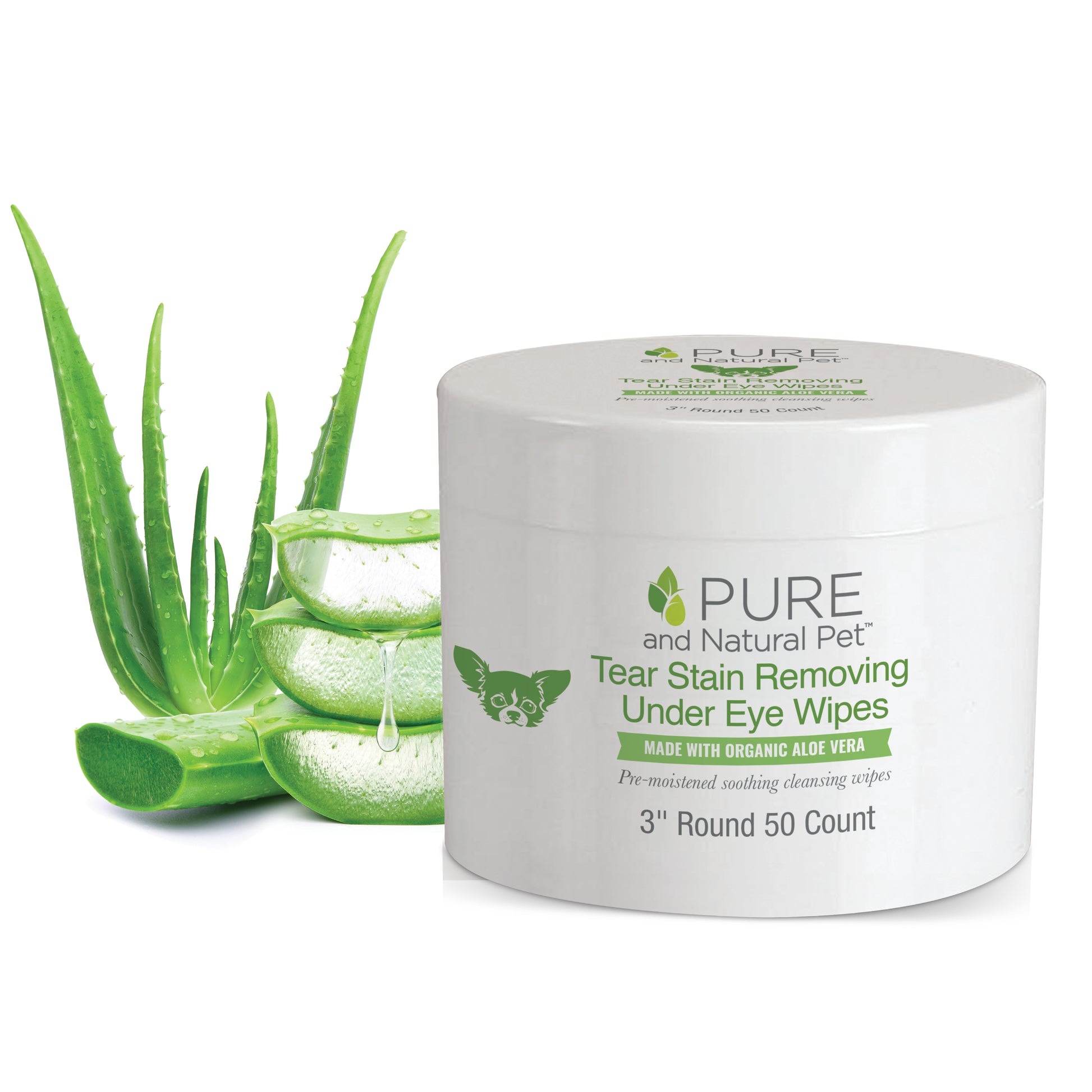 Tear Stain Removing Under Eye Wipes - Pure and Natural Pet