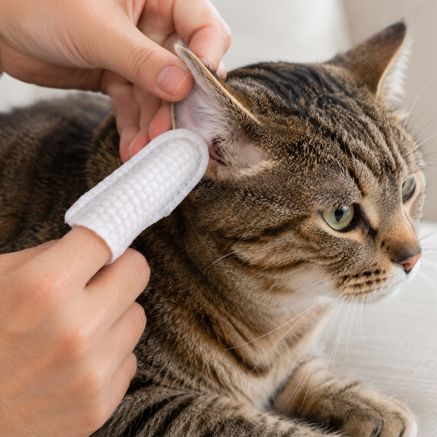 Soothing Ear Cleansing Finger Wipes for Cats and Dogs - Pure and Natural Pet