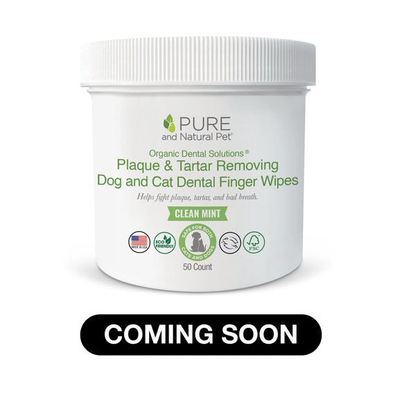 Organic Dental Solutions® Plaque & Tartar Removing Dental Finger Wipes for Cats & Dogs - Pure and Natural Pet