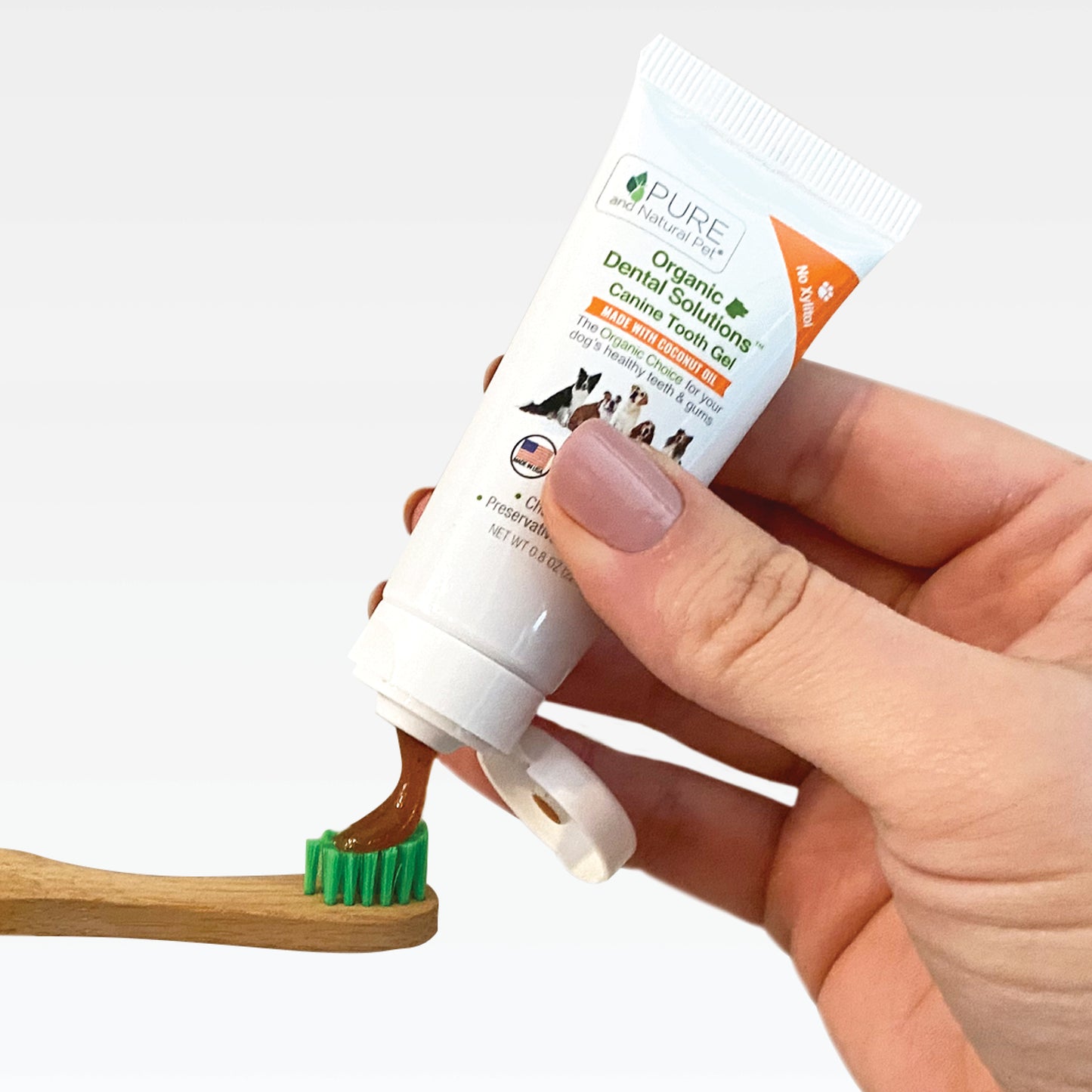 Tooth Gel and Bamboo Toothbrush for Large Dogs - Organic Dental Solutions® - Pure and Natural Pet